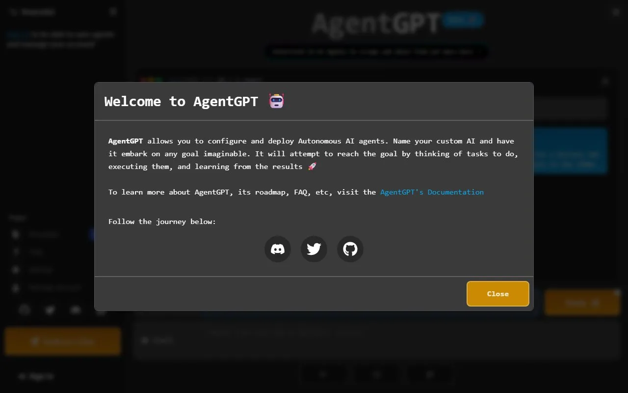 AgentGPT screenshot 2