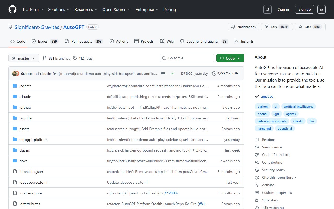 AutoGPT screenshot 1