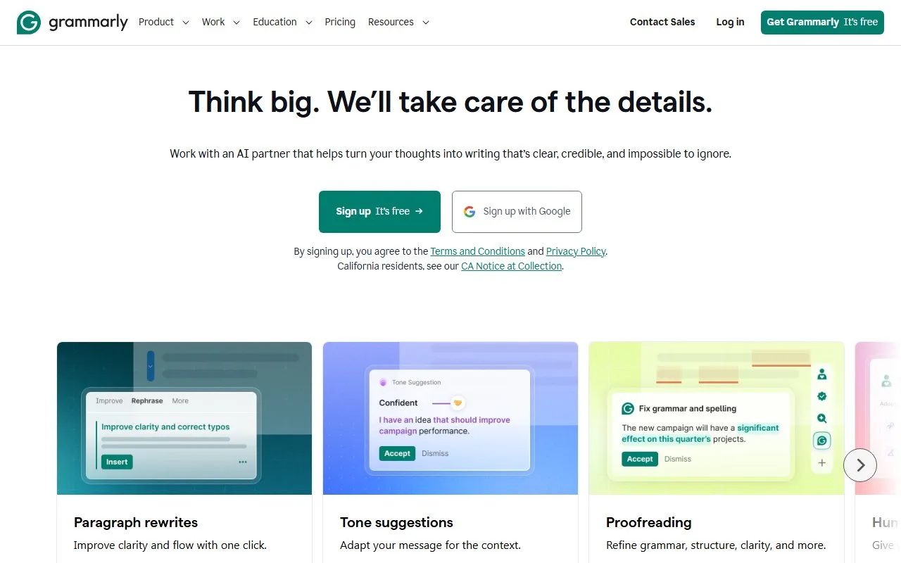 Grammarly AI screenshot 1